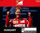 Sebastian Vettel 2015 Macaristan Grand Prix zaferi kutluyor
